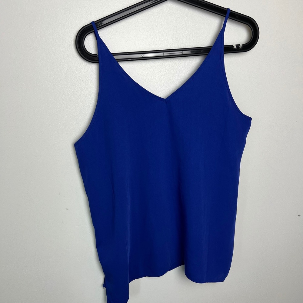 Shinestar Dark Royal Blue V-Neck Camisole Spaghetti Strap Tank Top Woman's Large